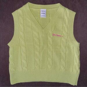 light green iets frans cropped sweater vest